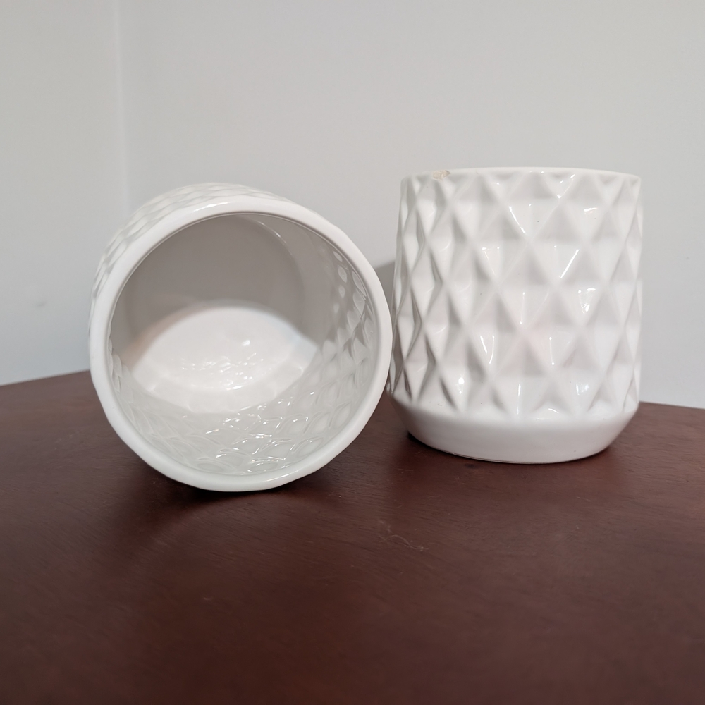 White Ceramic Planters